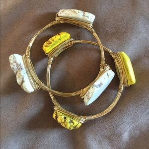 Handmade Stone and Wire Bangles